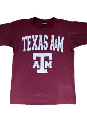 Vintage 80s Texas A&M Aggies Stedman Super 50 Shirt Made In USA Maroon Sz M